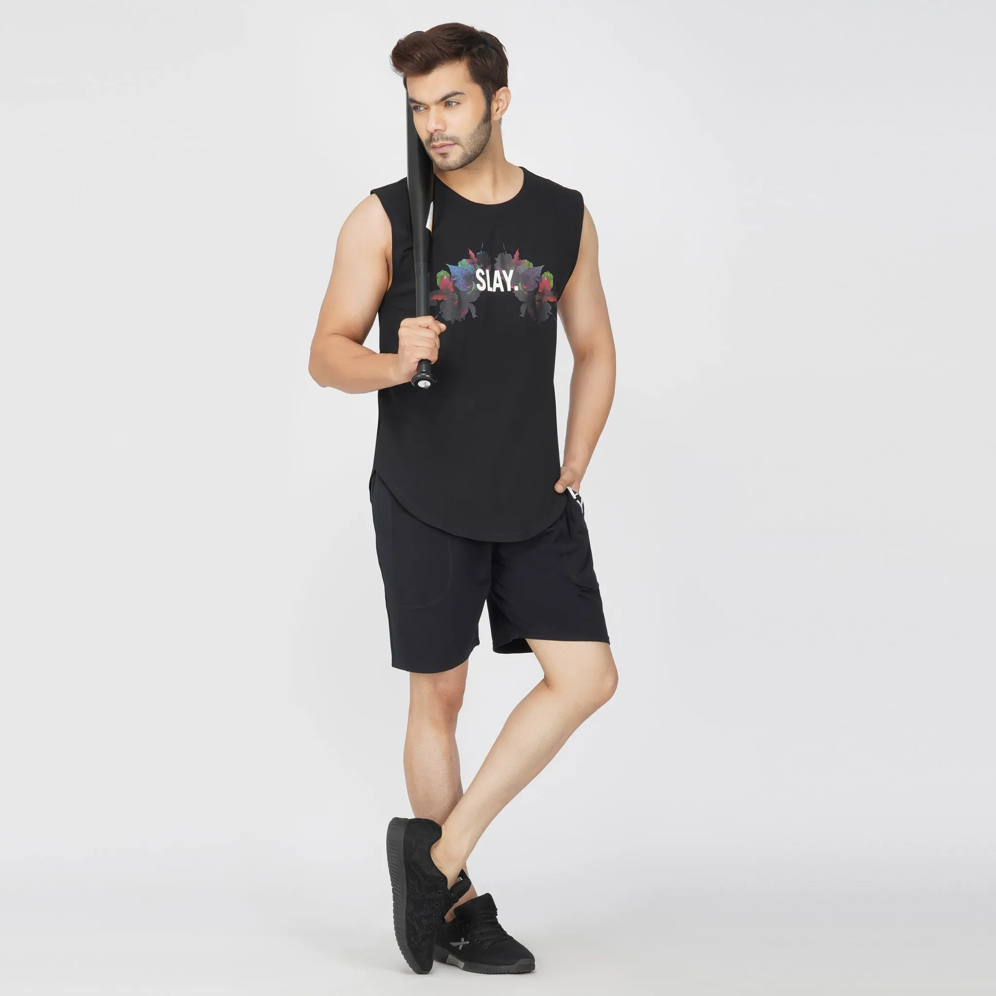 SLAY. Men's Printed Sleeveless Dropcut T-shirt