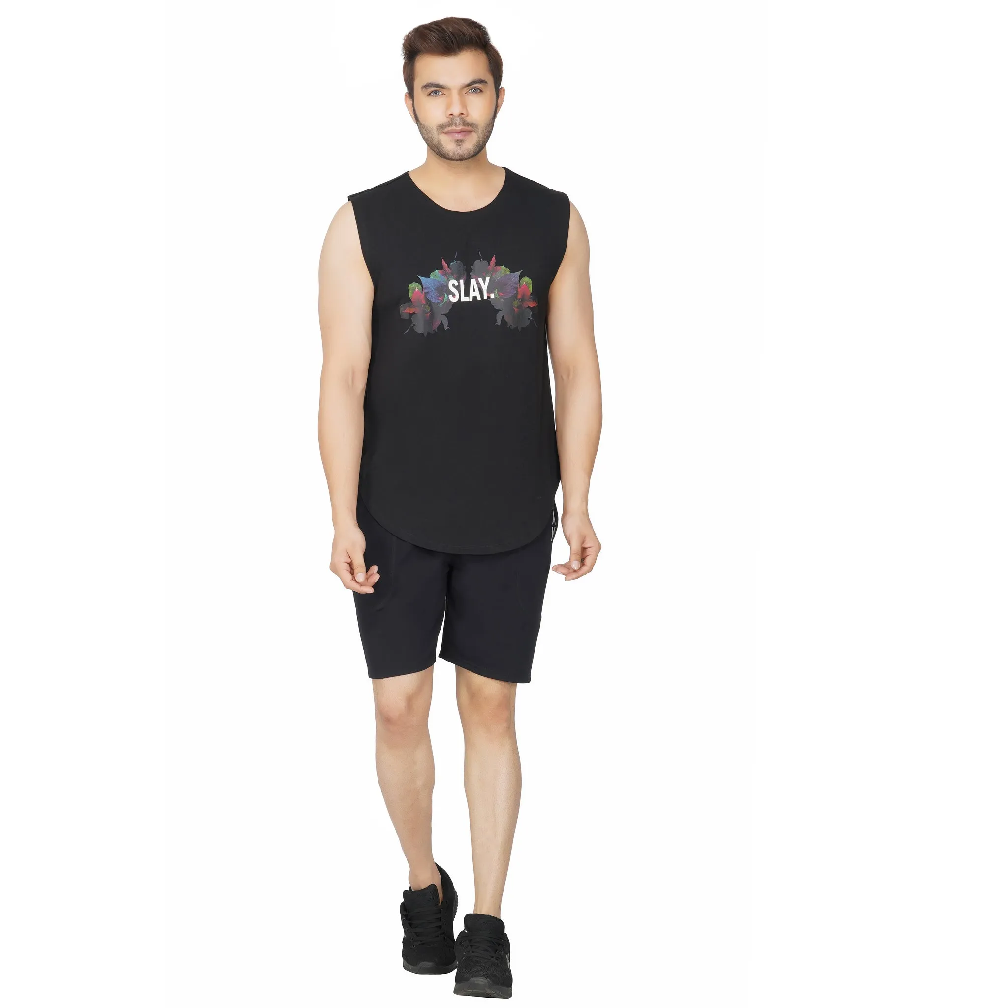 SLAY. Men's Printed Sleeveless Dropcut T-shirt