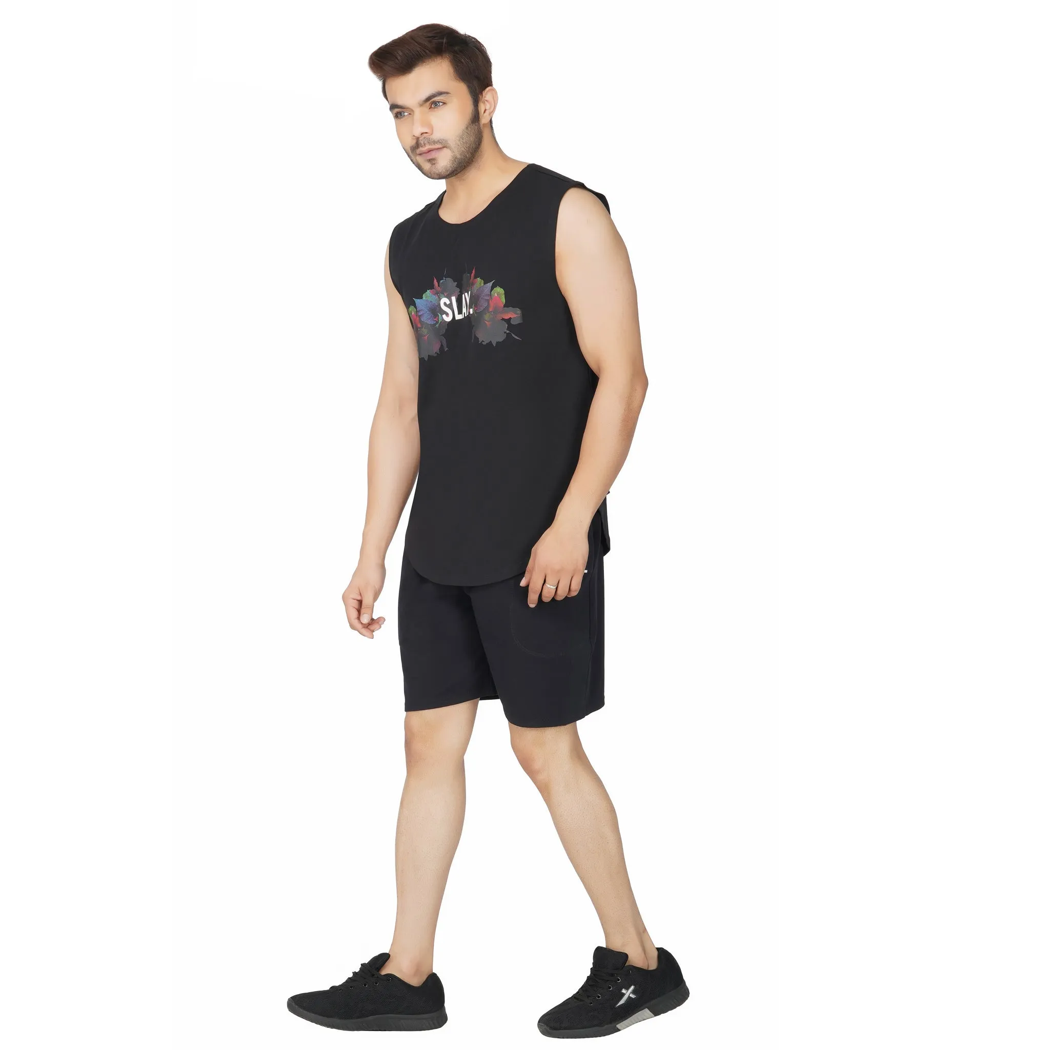 SLAY. Men's Printed Sleeveless Dropcut T-shirt