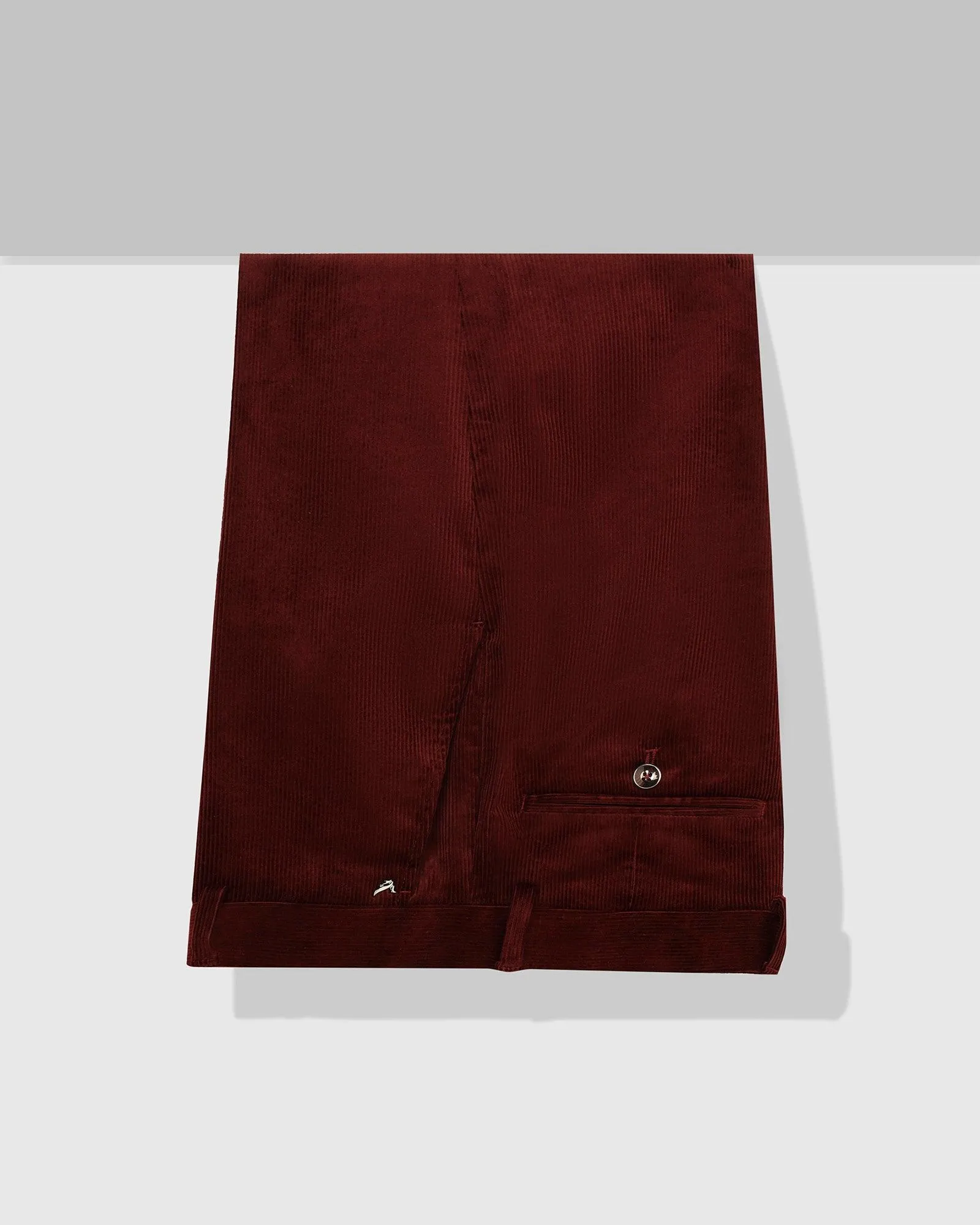 Slim Comfort B-95 Formal Wine Solid Trouser - Corduroy