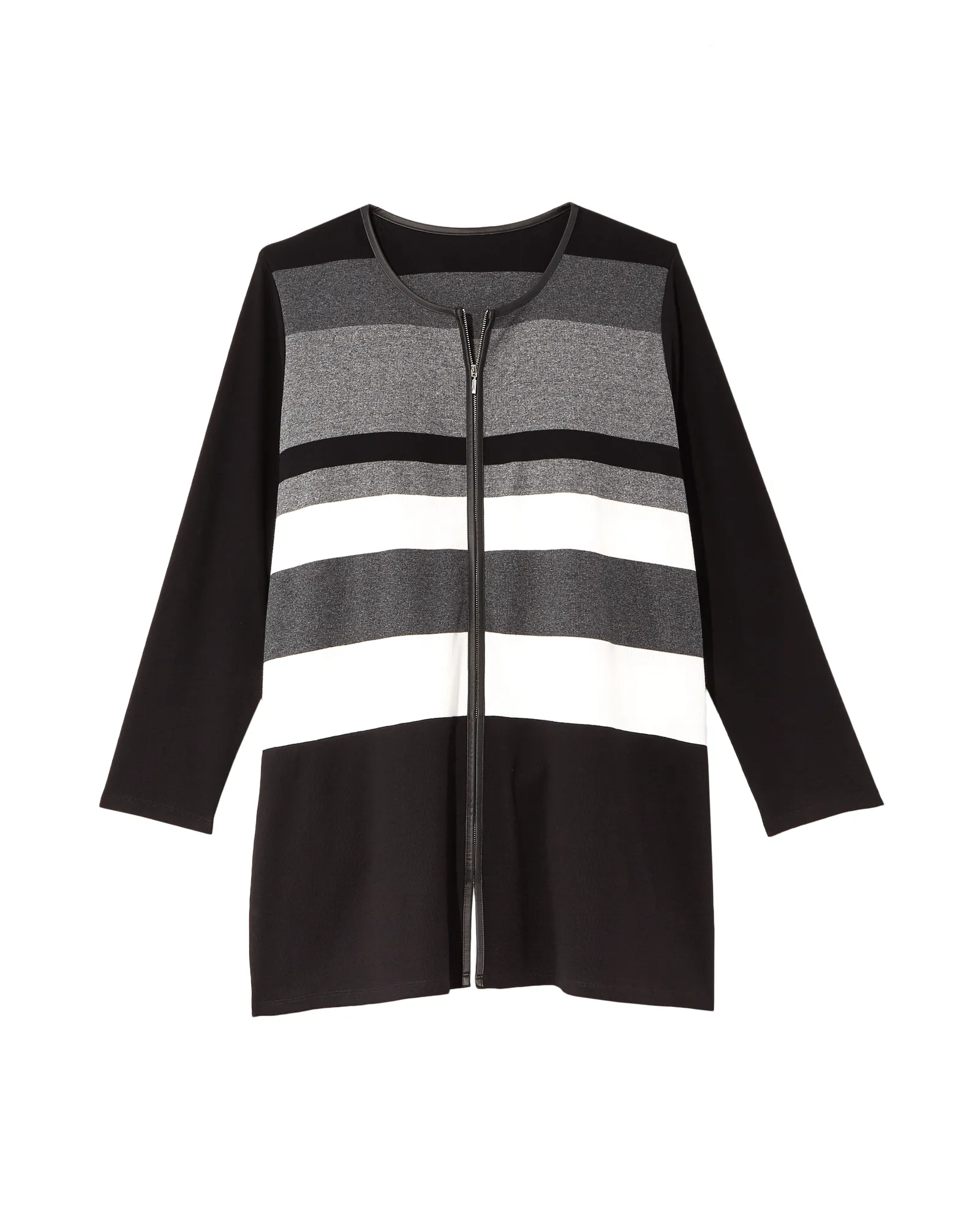 Val Colorblock Duster Cardigan | Black / Charcoal Grey