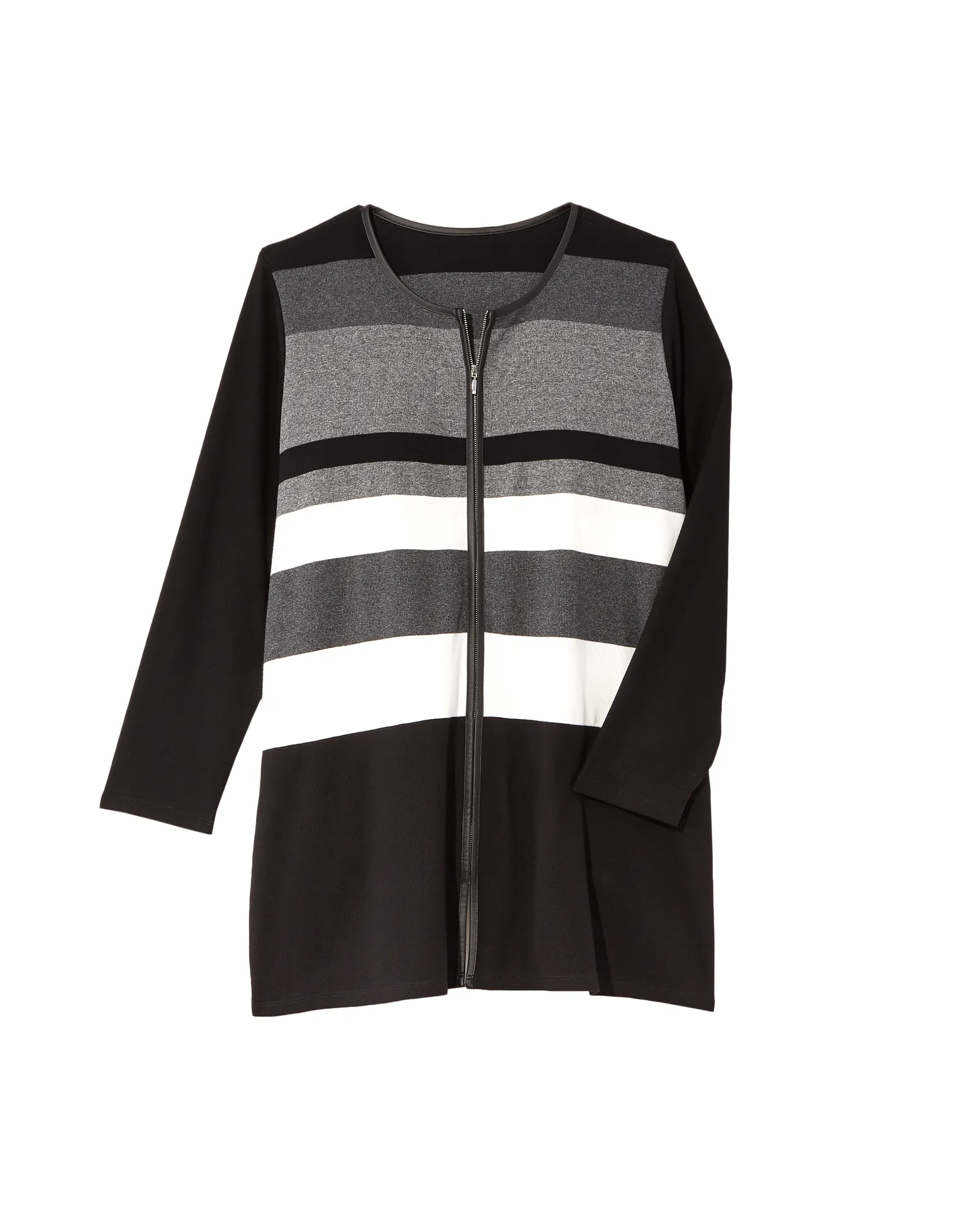 Val Colorblock Duster Cardigan | Black / Charcoal Grey