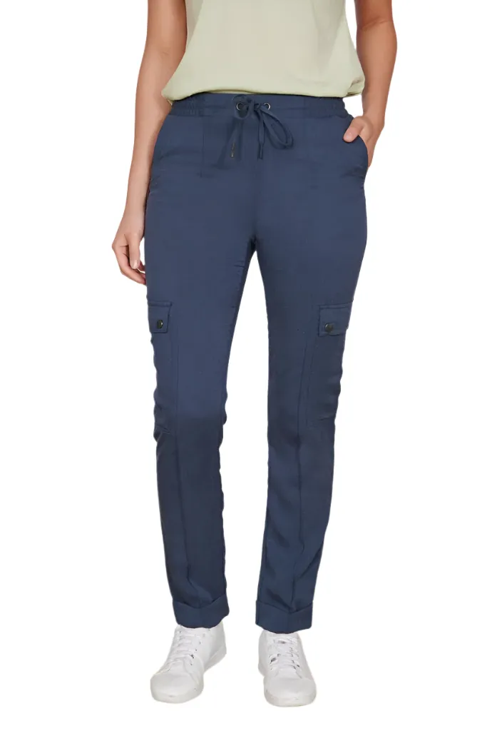 Womens Tailored Joggers - Charlotte Navy - Sustainable Tencel Fabric