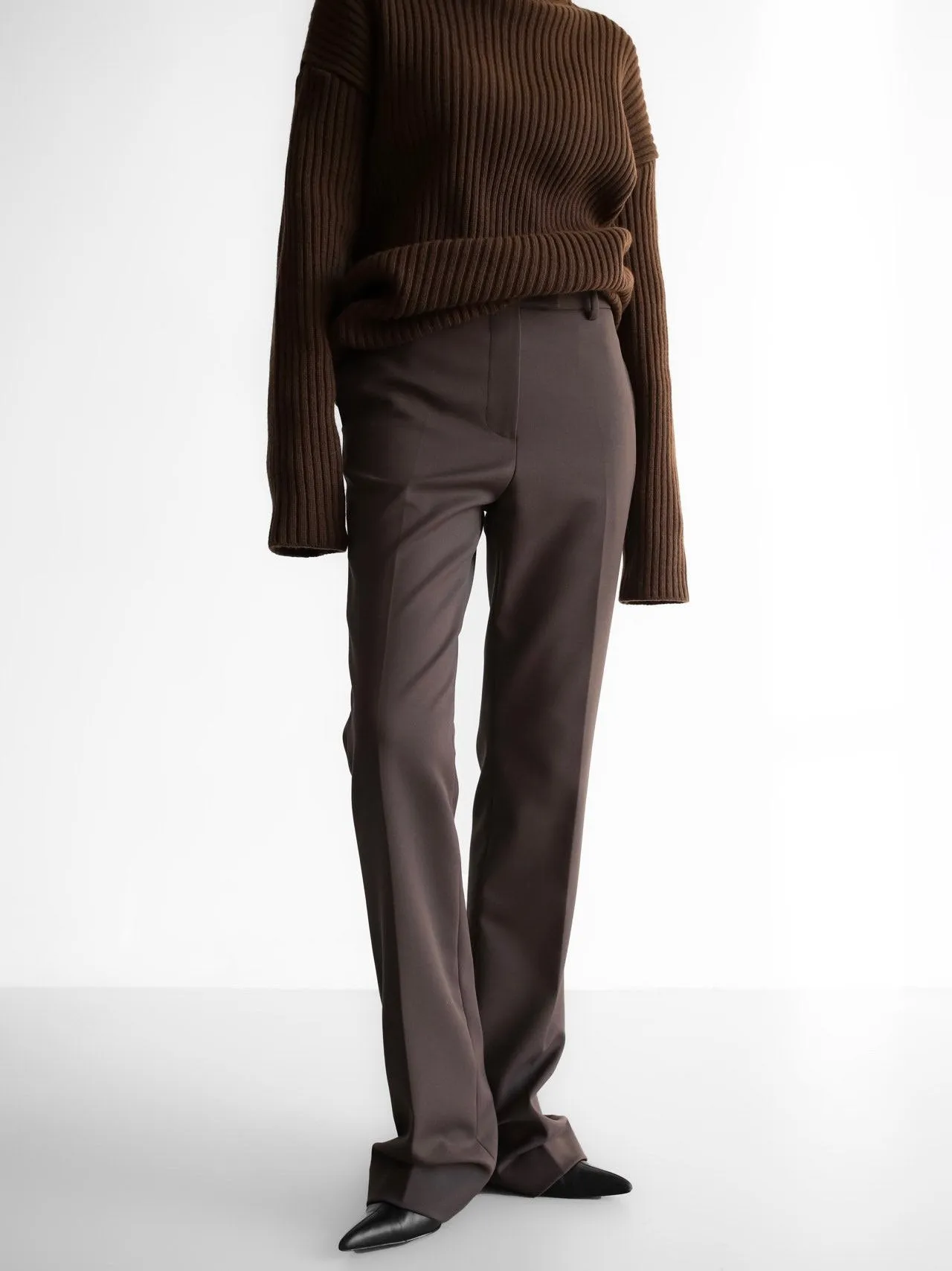 WOOL FLARED TAILORED TROUSERS