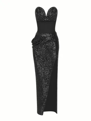 Zenia Sequin Maxi Dress